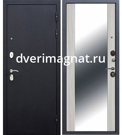 Металлическая дверь  с зеркалом для частного дома со звукоизоляцией